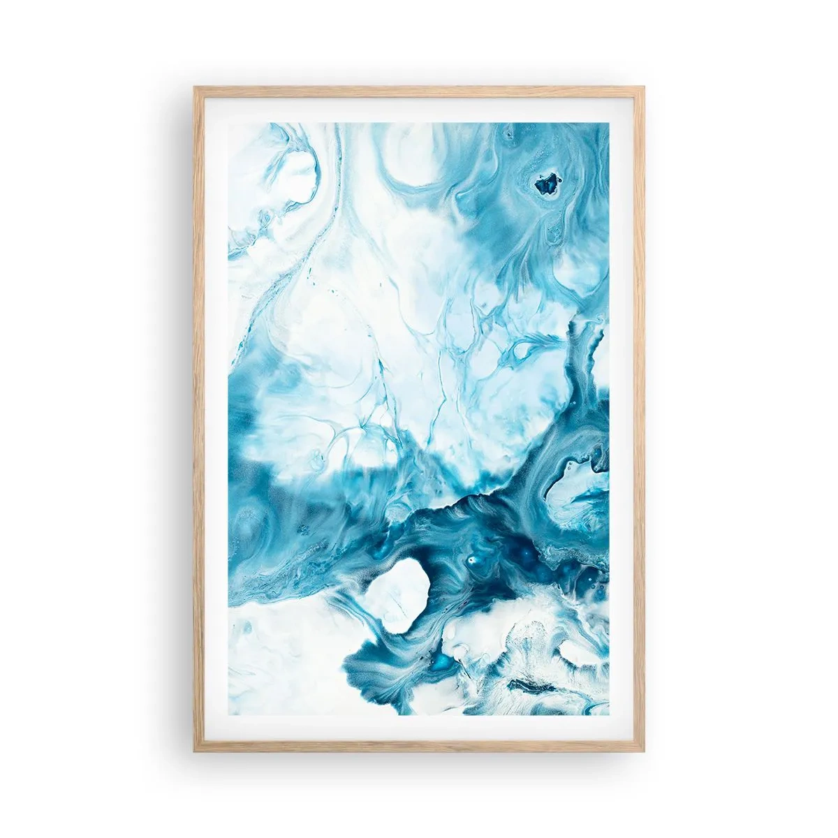 Pôster com moldura de carvalho claro - Concerto Azul - 61x91 cm