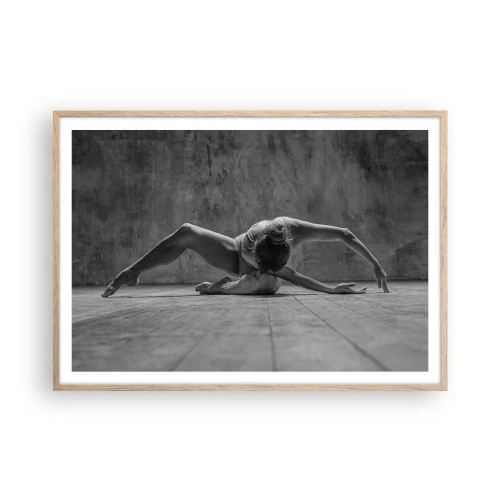 Pôster com moldura de carvalho claro - Simetria encontrada - 100x70 cm