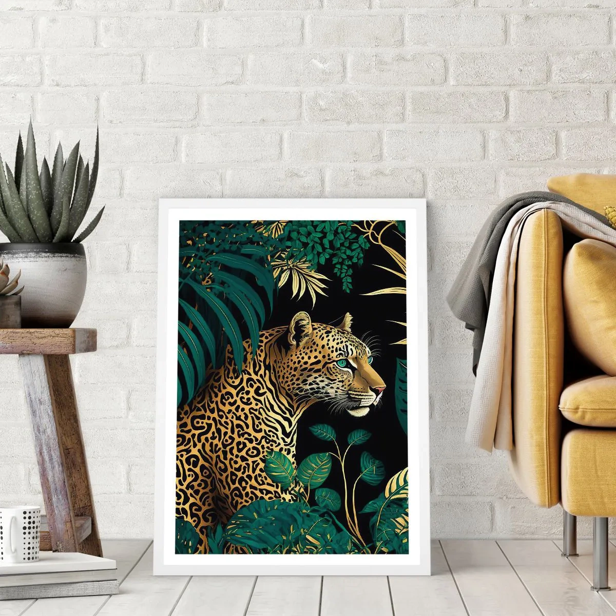 Pôster em moldura branca - Um anfitrião na selva - 50x70 cm