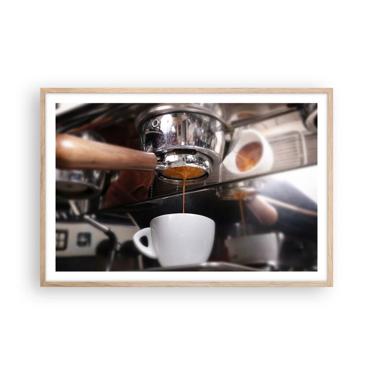 Pôster com moldura de carvalho claro - Boa hora do dia - 91x61 cm