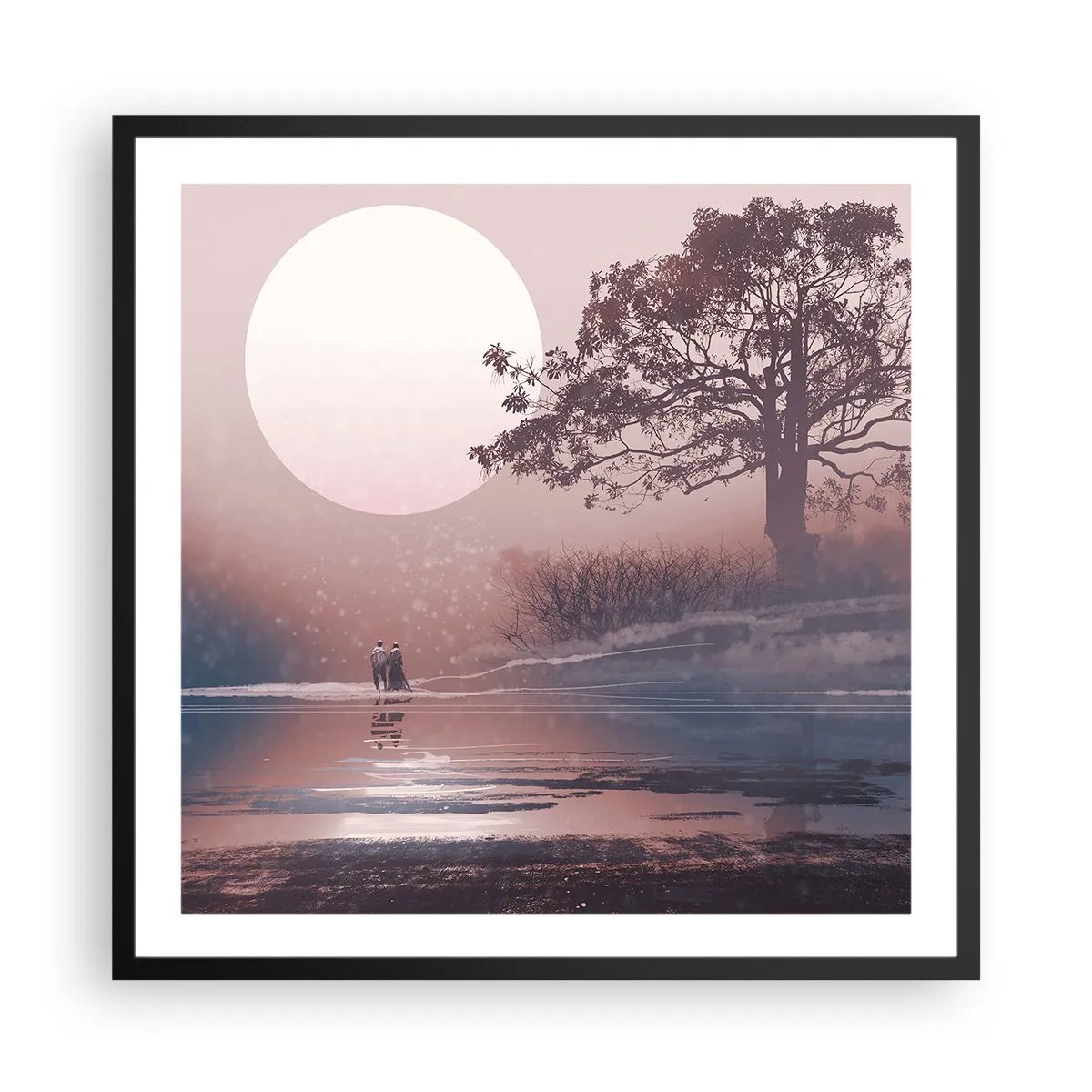 Pôster com moldura preta - Maravilhas da noite - 60x60 cm