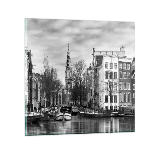 Quadro em vidro - Vibrações de Amsterdã - 60x60 cm
