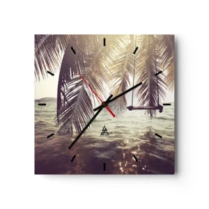 Relógio de parede - Relógio em vidro - Deixe-se levar pela imaginação - 30x30 cm