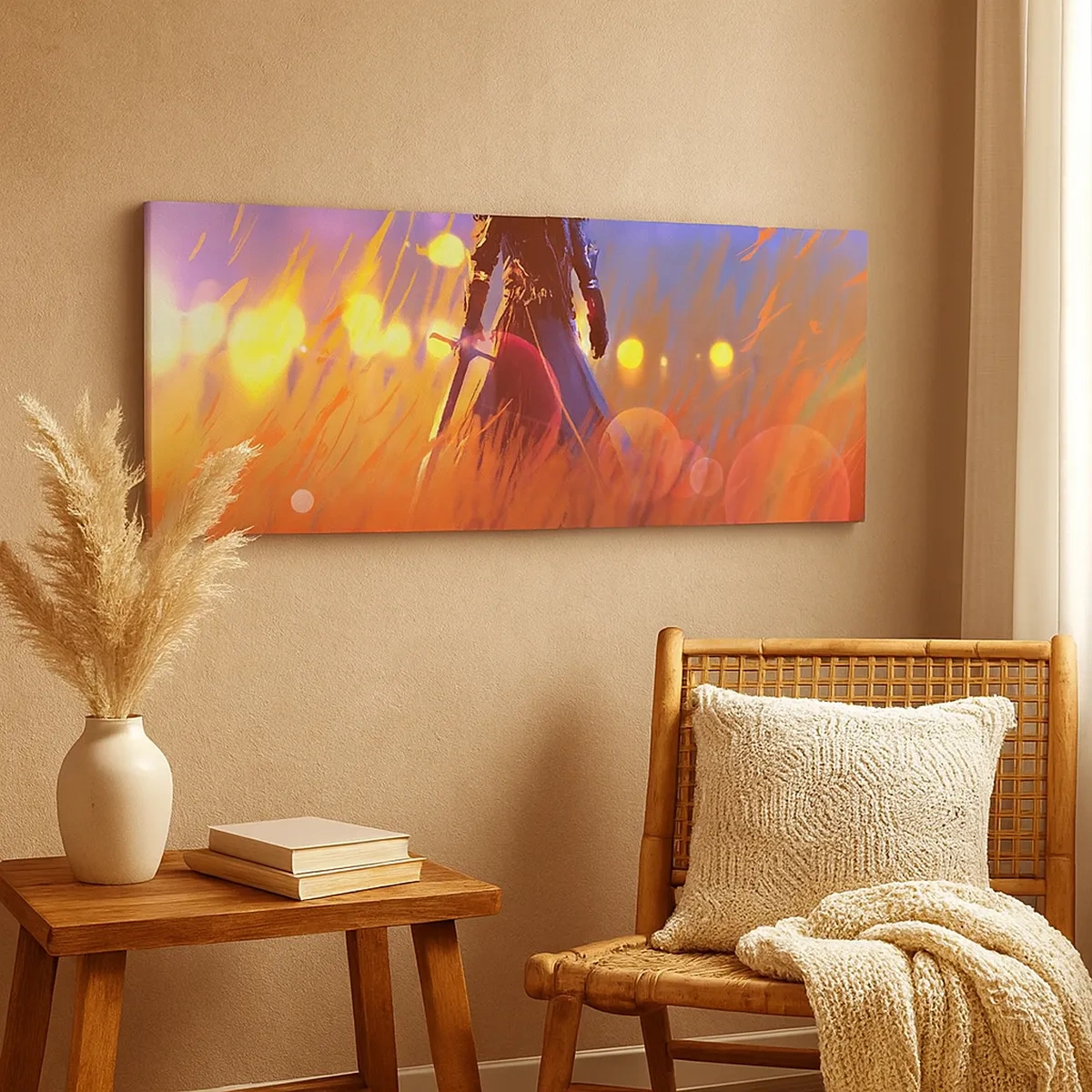 Quadro em tela - Cavaleiro errante - 30x30 cm