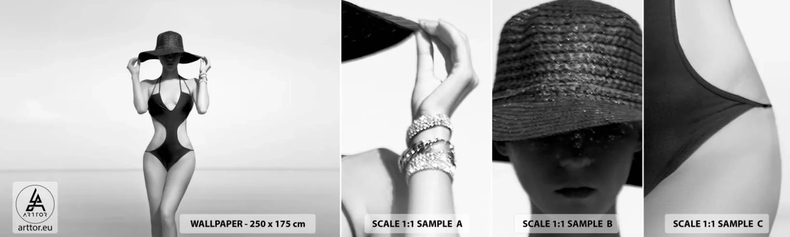 Amostra de Papel de Parede Standard Eco - Meu nome é: Elegância - Mulher, Praia, Moda - 100x30 cm