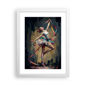 Pôster em moldura branca - Dança da fita - 30x40 cm