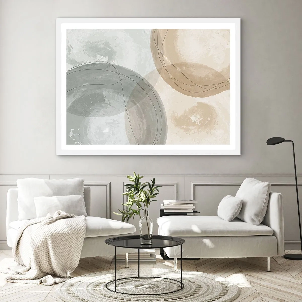 Pôster em moldura branca - Difusão de Mundos - 100x70 cm