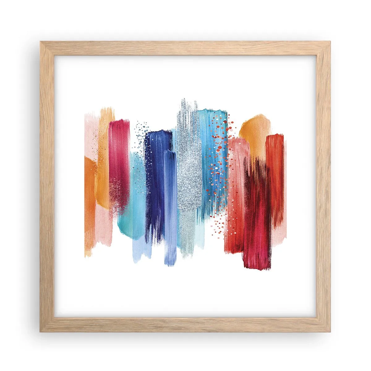 Pôster com moldura de carvalho claro - Para cima e para baixo - 30x30 cm
