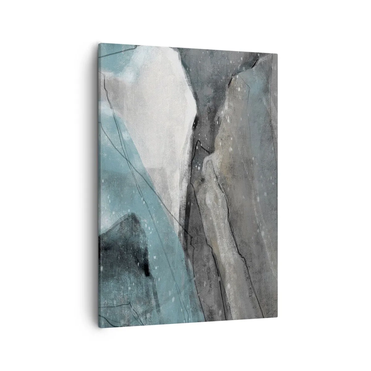 Quadro em tela - Resumo: rochas e gelo - 50x70 cm