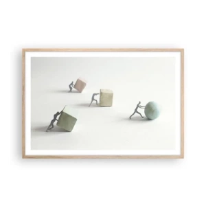 Pôster com moldura de carvalho claro - É a vida - 91x61 cm