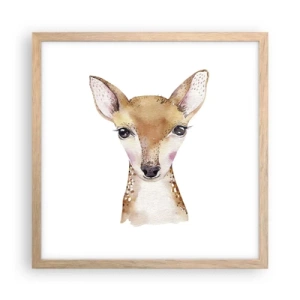 Pôster com moldura de carvalho claro - A Natureza da Inocência - 40x40 cm