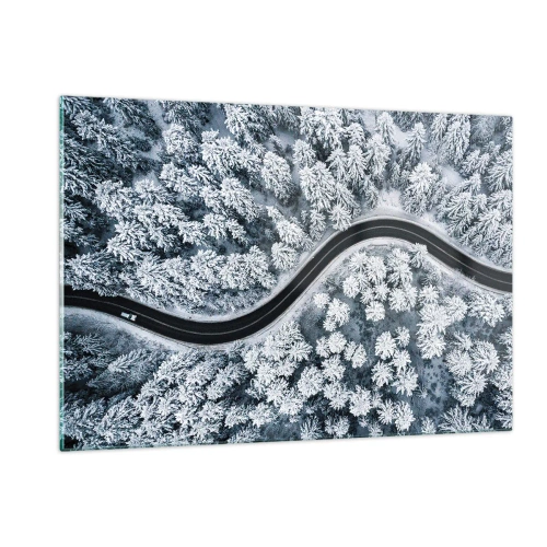 Quadro em vidro - Pelaa floresta no inverno - 120x80 cm