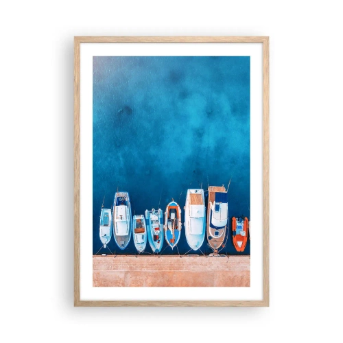 Pôster com moldura de carvalho claro - Em uma fileira - 50x70 cm