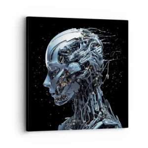 Quadro em tela - A tecnologia é uma mulher - 30x30 cm