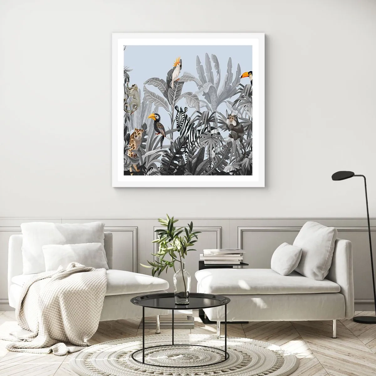 Pôster em moldura branca - Conto de fadas africano - 50x50 cm