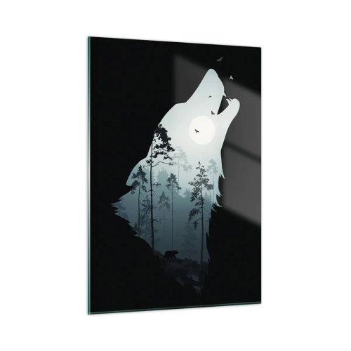 Quadro em vidro - A voz da noite da floresta - 50x70 cm