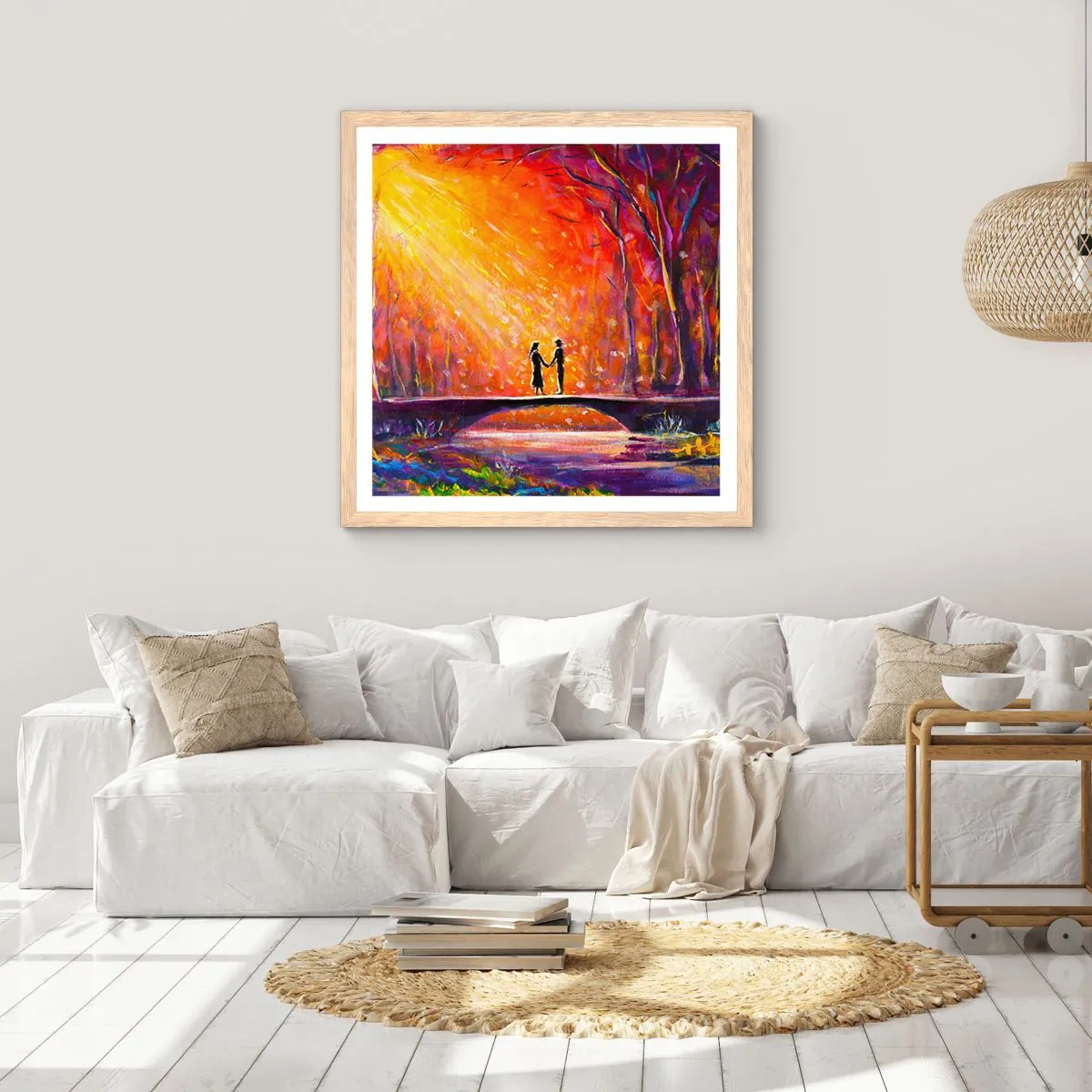 Pôster com moldura de carvalho claro - O céu também os ama - 60x60 cm