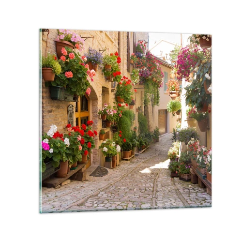 Quadro em vidro - Nas flores do dilúvio - 50x50 cm