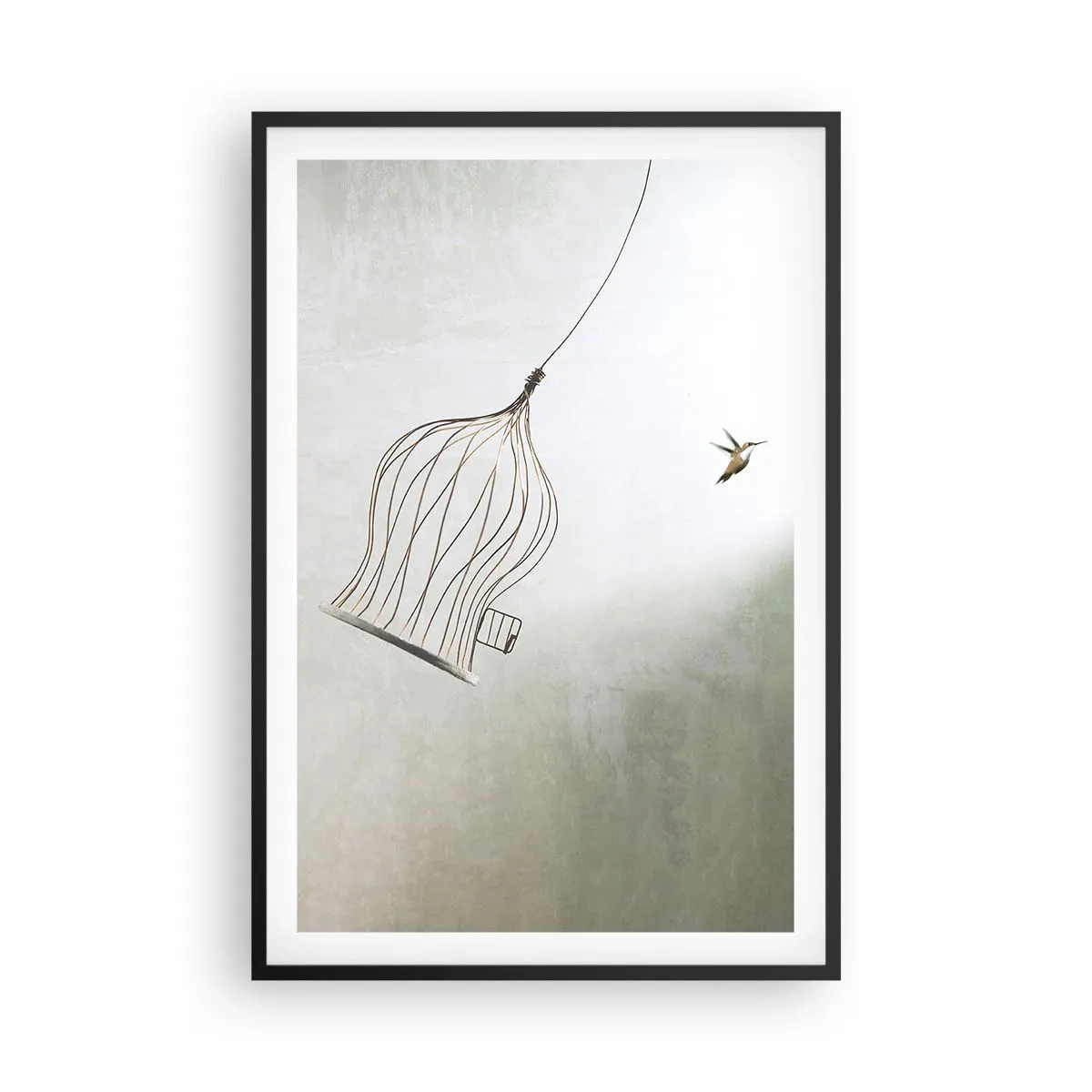 Pôster com moldura preta - Enfim a liberdade - 61x91 cm