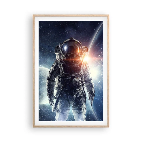 Pôster com moldura de carvalho claro - Aventura espacial - 61x91 cm