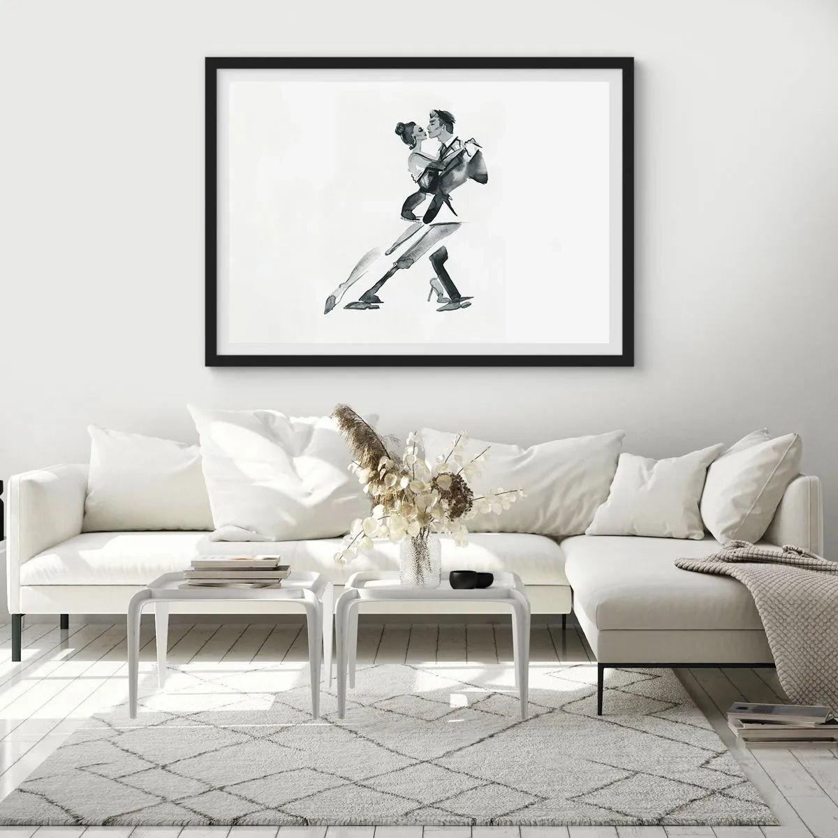 Pôster com moldura preta - Num só ritmo - 100x70 cm