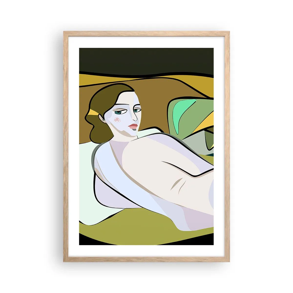 Pôster com moldura de carvalho claro - Retrato íntimo - 50x70 cm