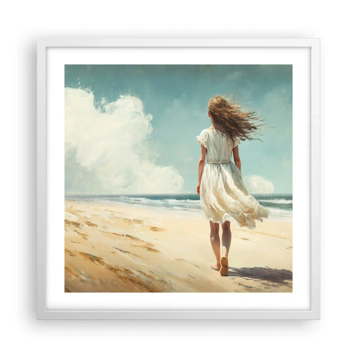 Pôster em moldura branca - Para encontrar o sol e o vento - 50x50 cm