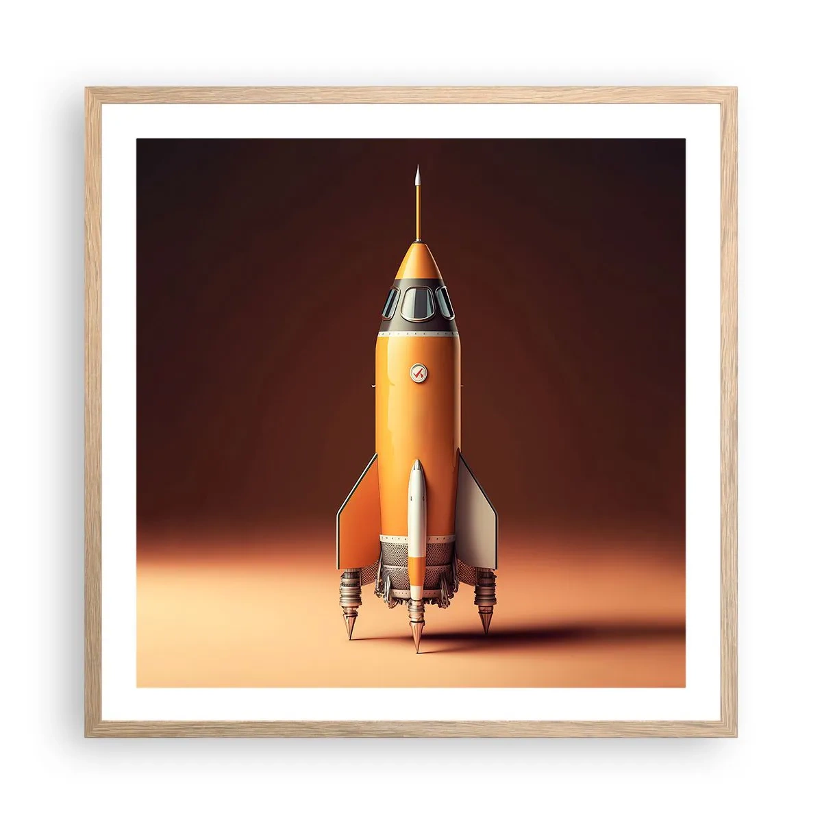 Pôster com moldura de carvalho claro - Tudo começa com um sonho - 60x60 cm