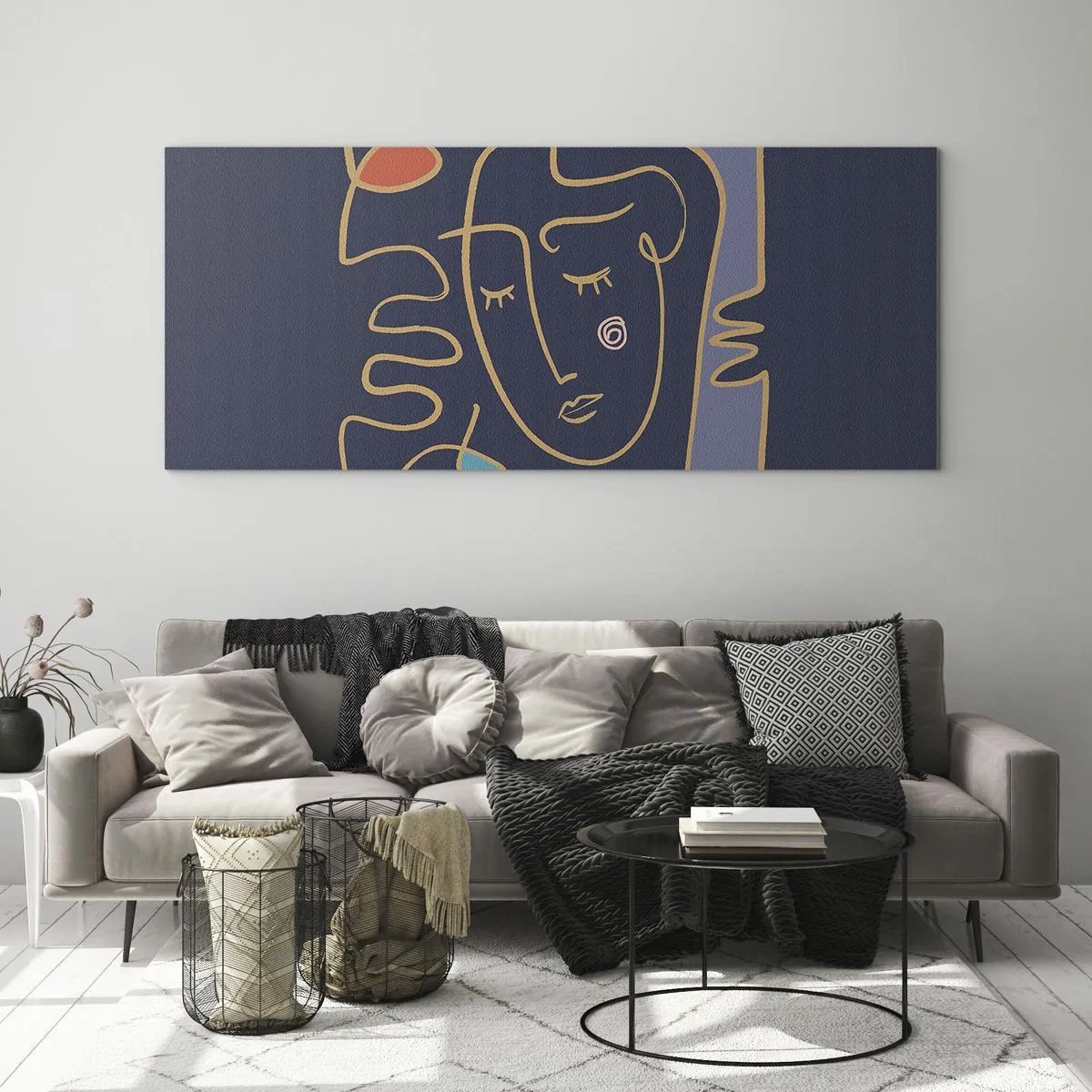 Quadro em vidro - Nos pensamentos - 100x40 cm