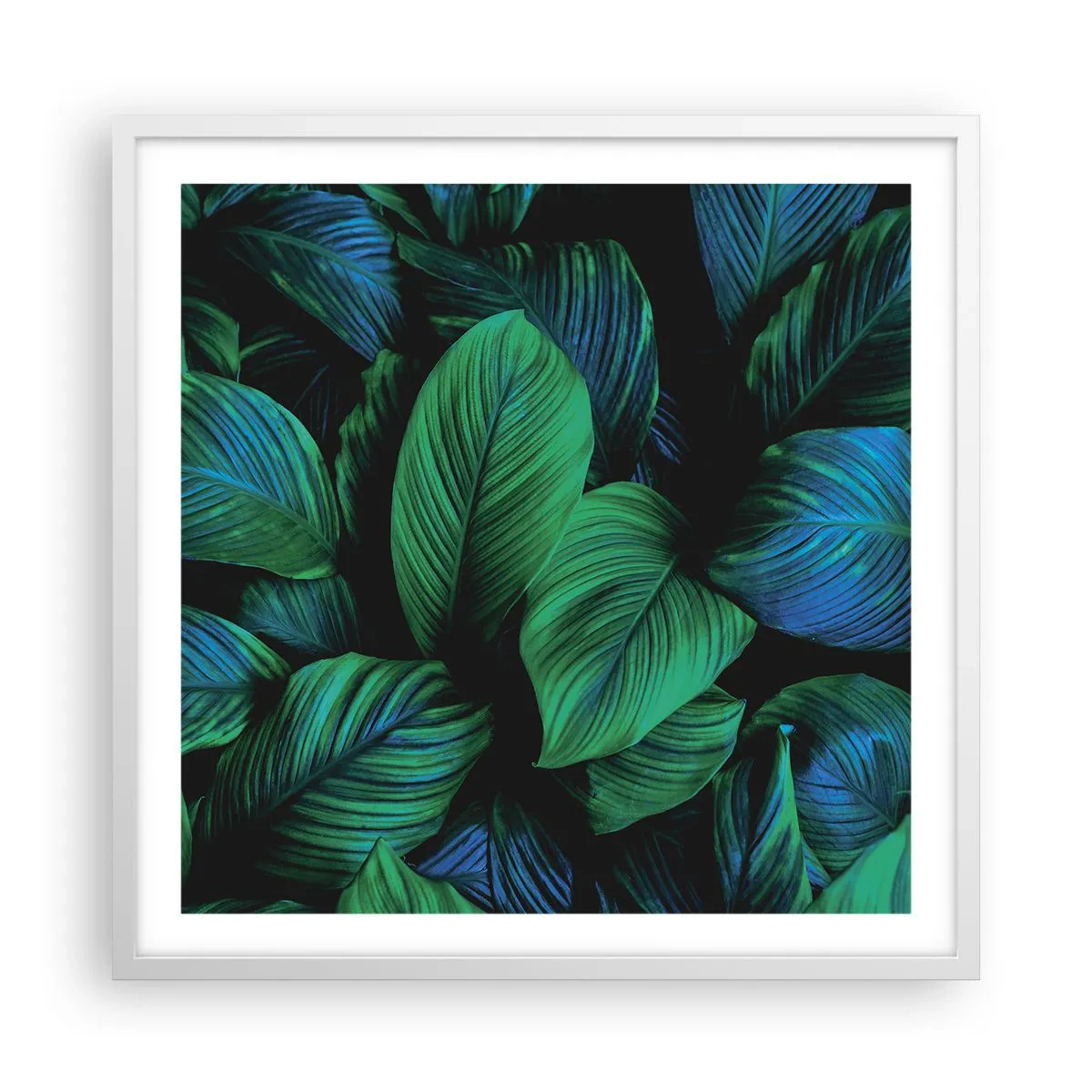 Pôster em moldura branca - Na multidão verde - 60x60 cm