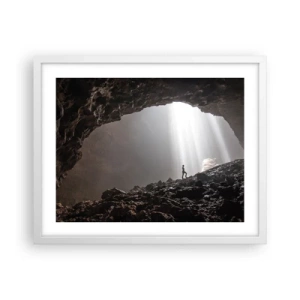 Pôster em moldura branca - Gruta luminosa - 50x40 cm