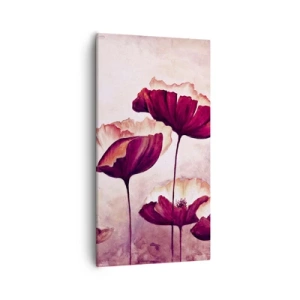 Quadro em tela - Pétala vermelha e branca - 55x100 cm