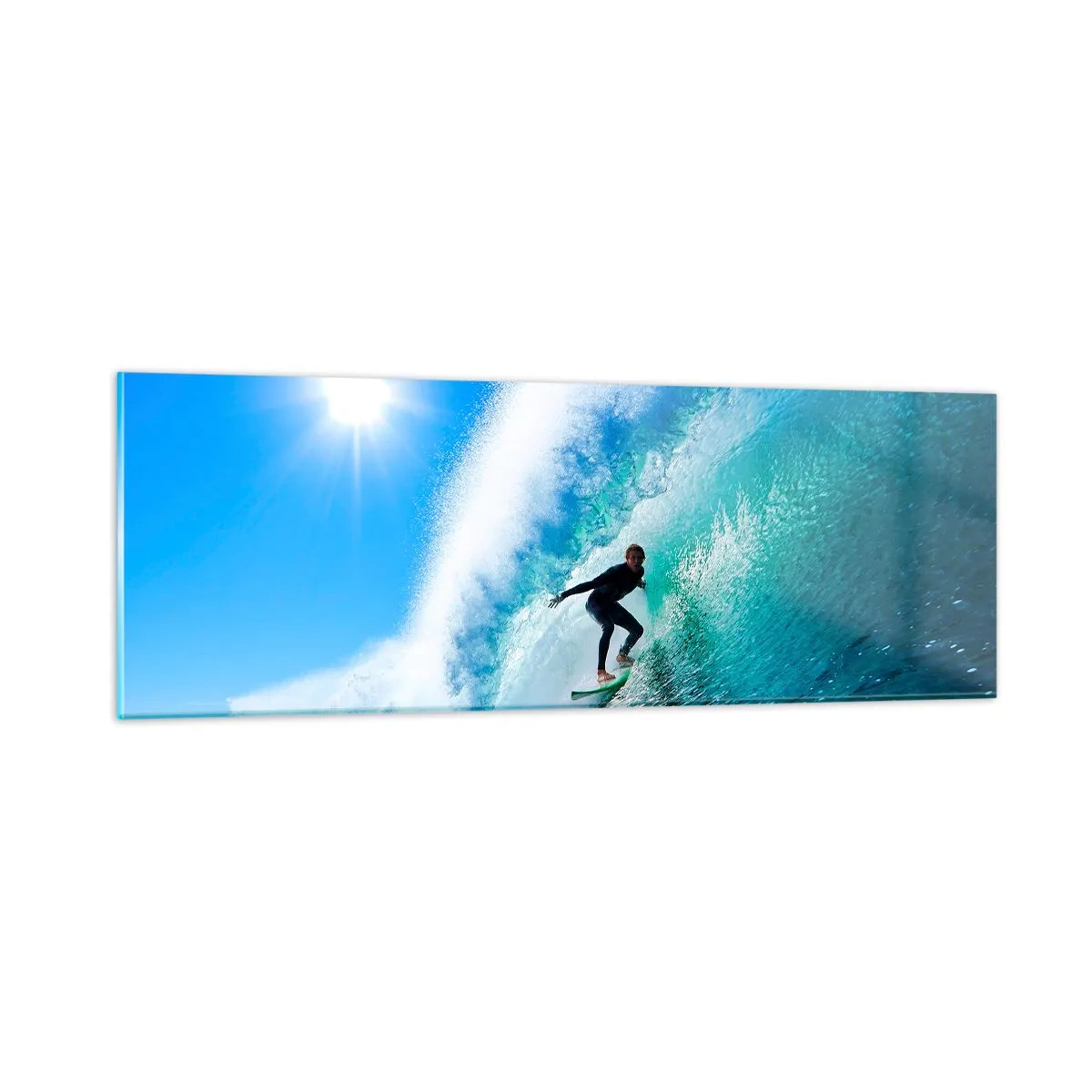 Quadro em vidro - Azul gigante - 90x30 cm