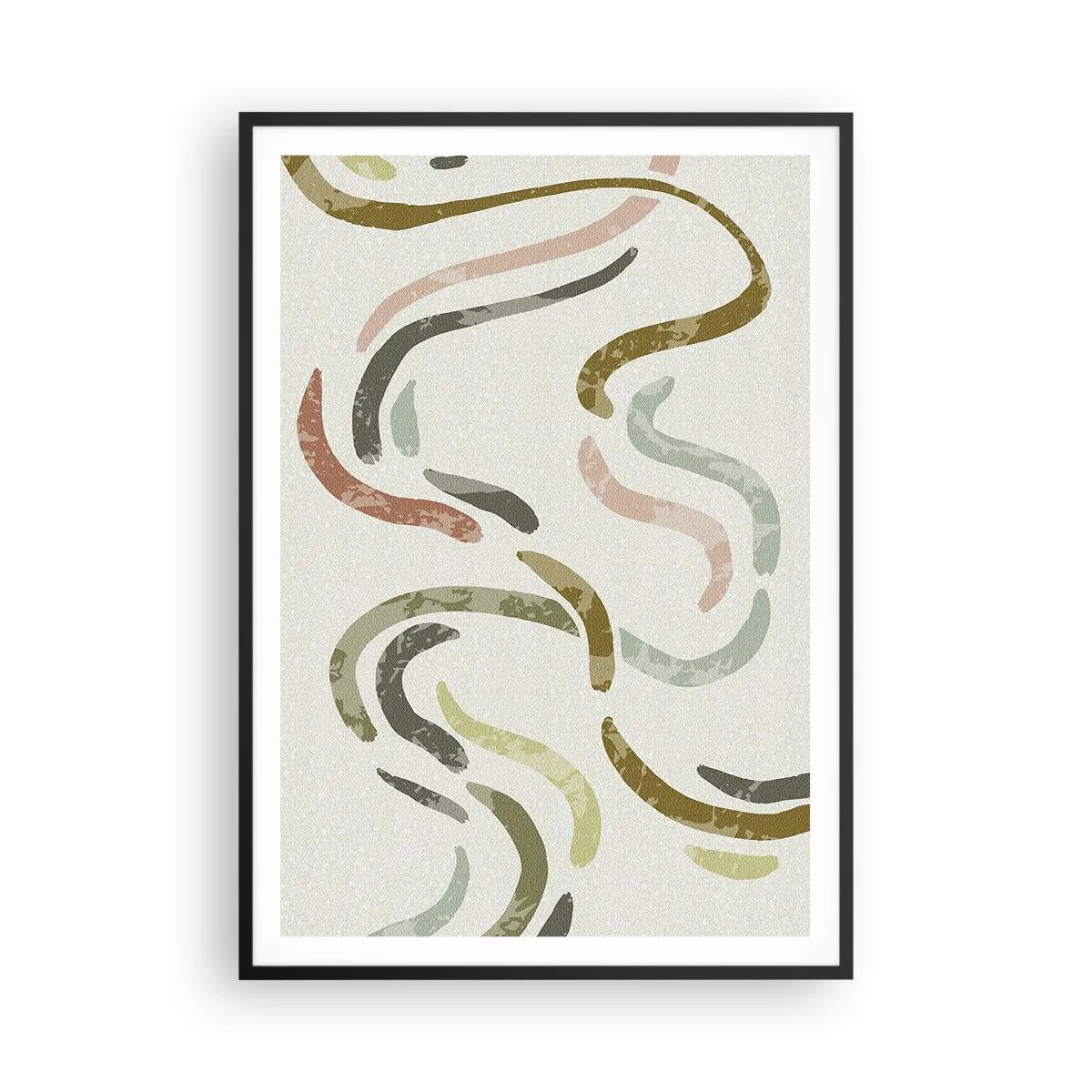 Pôster com moldura preta - Uma alegre dança de abstração - 70x100 cm