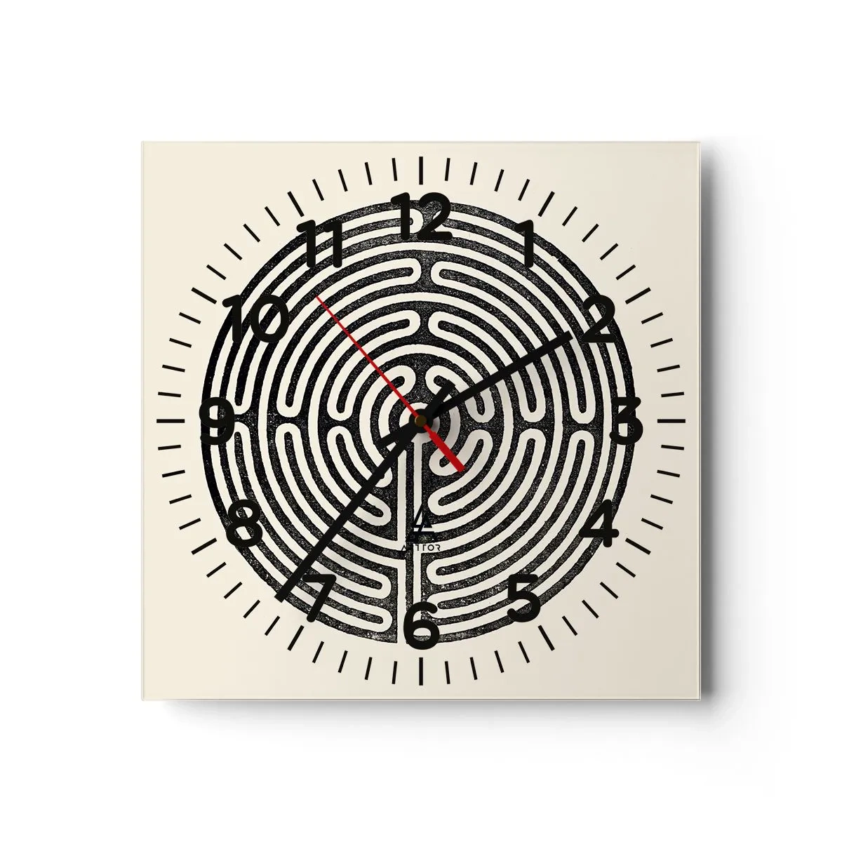 Relógio de parede - Relógio em vidro - Ordem misteriosa - 30x30 cm