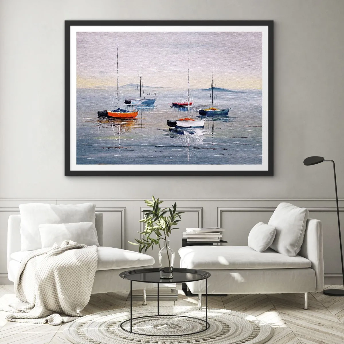 Pôster com moldura preta - Um merecido descanso - 50x40 cm