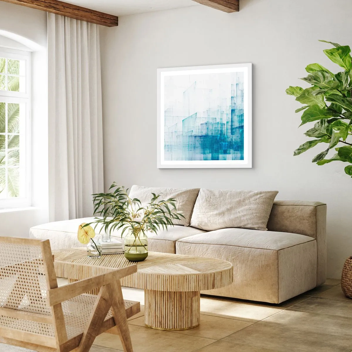 Pôster em moldura branca - Como o espaço ficou - 40x40 cm