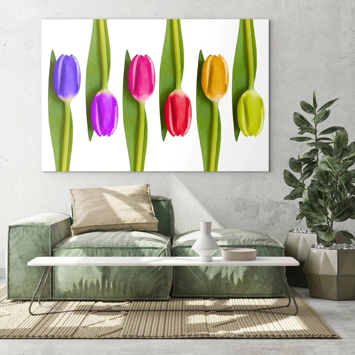 Quadro em vidro - Composição arco-íris - 100x70 cm