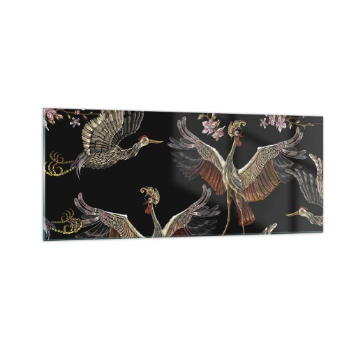 Quadro em vidro - O pássaro de conto de fadas - 100x40 cm