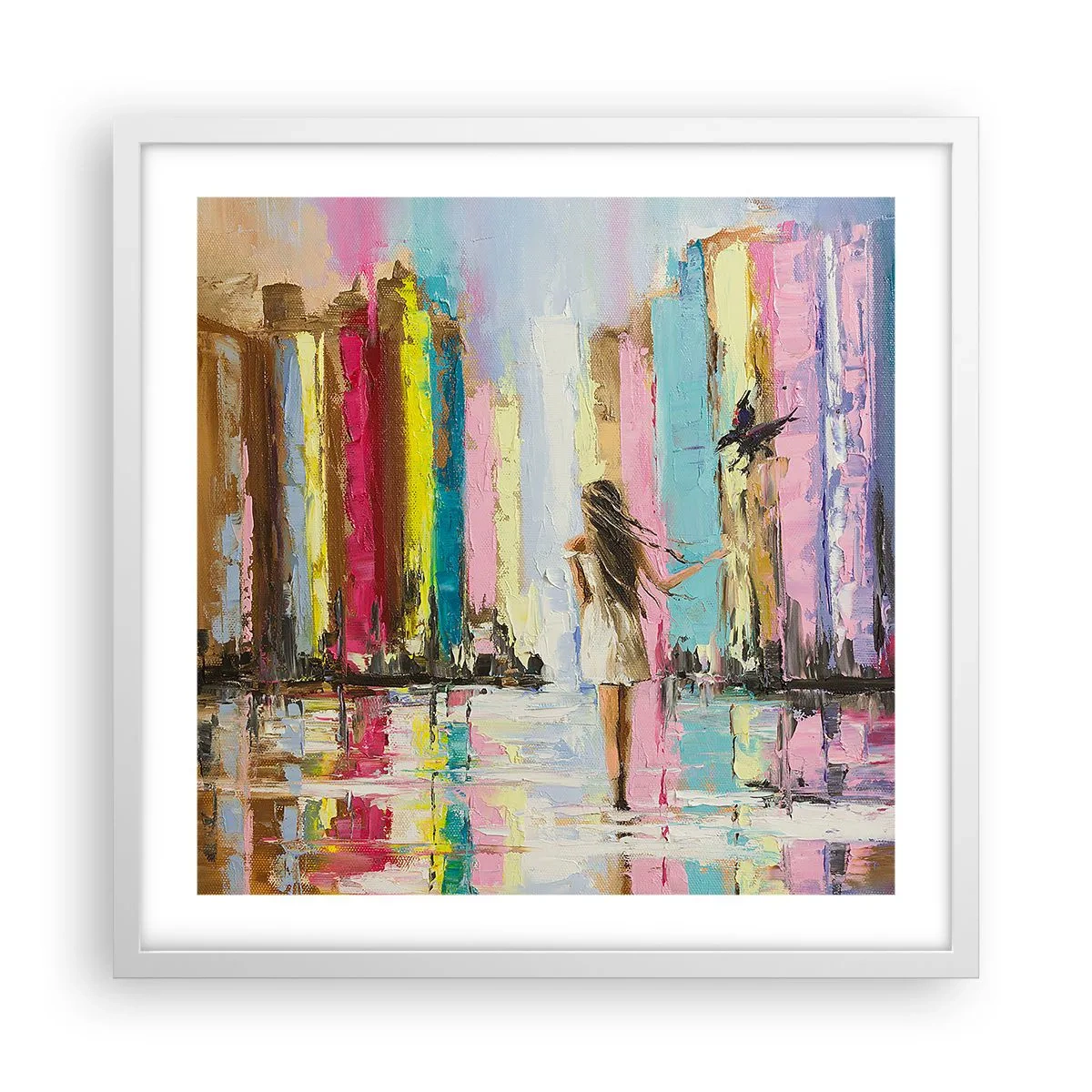 Pôster em moldura branca - Segue-me - 50x50 cm