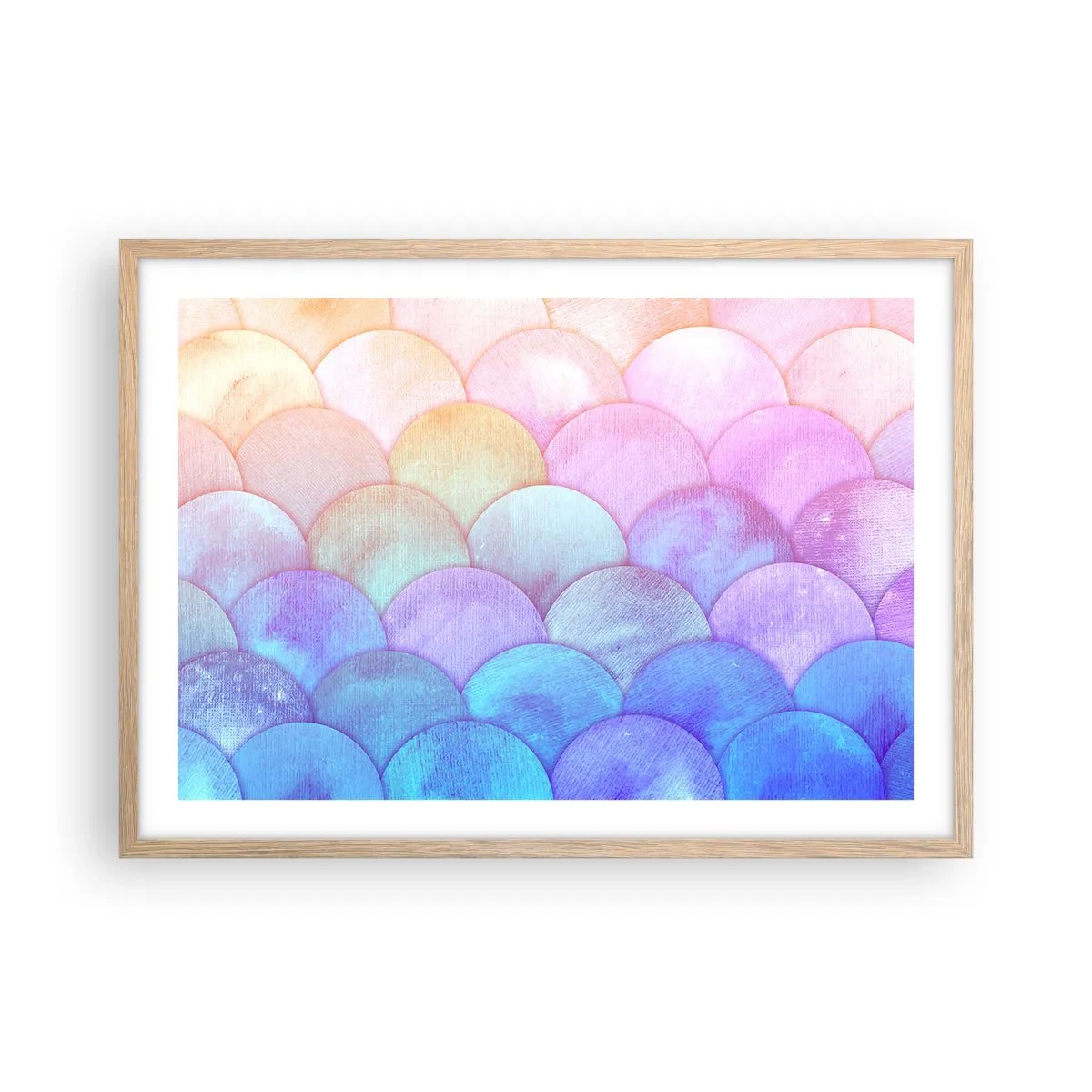 Pôster com moldura de carvalho claro - Escala de pérola - 70x50 cm