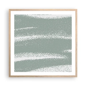 Pôster com moldura de carvalho claro - Abstração em um clima de inverno - 60x60 cm