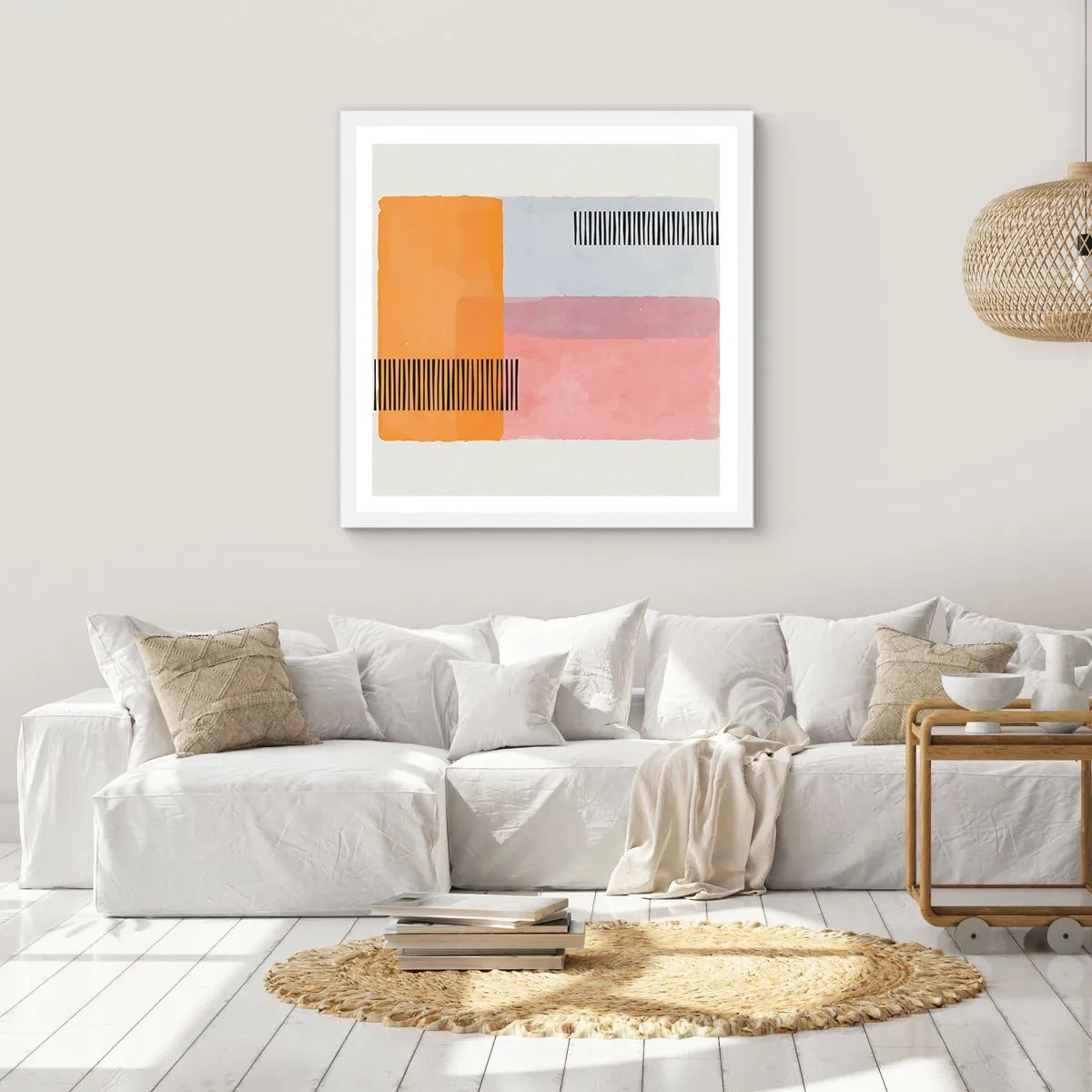 Pôster em moldura branca - De canto a canto - 60x60 cm