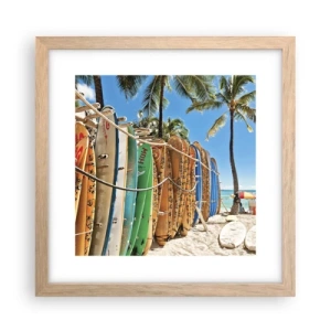 Pôster com moldura de carvalho claro - Diversão ensolarada - 30x30 cm