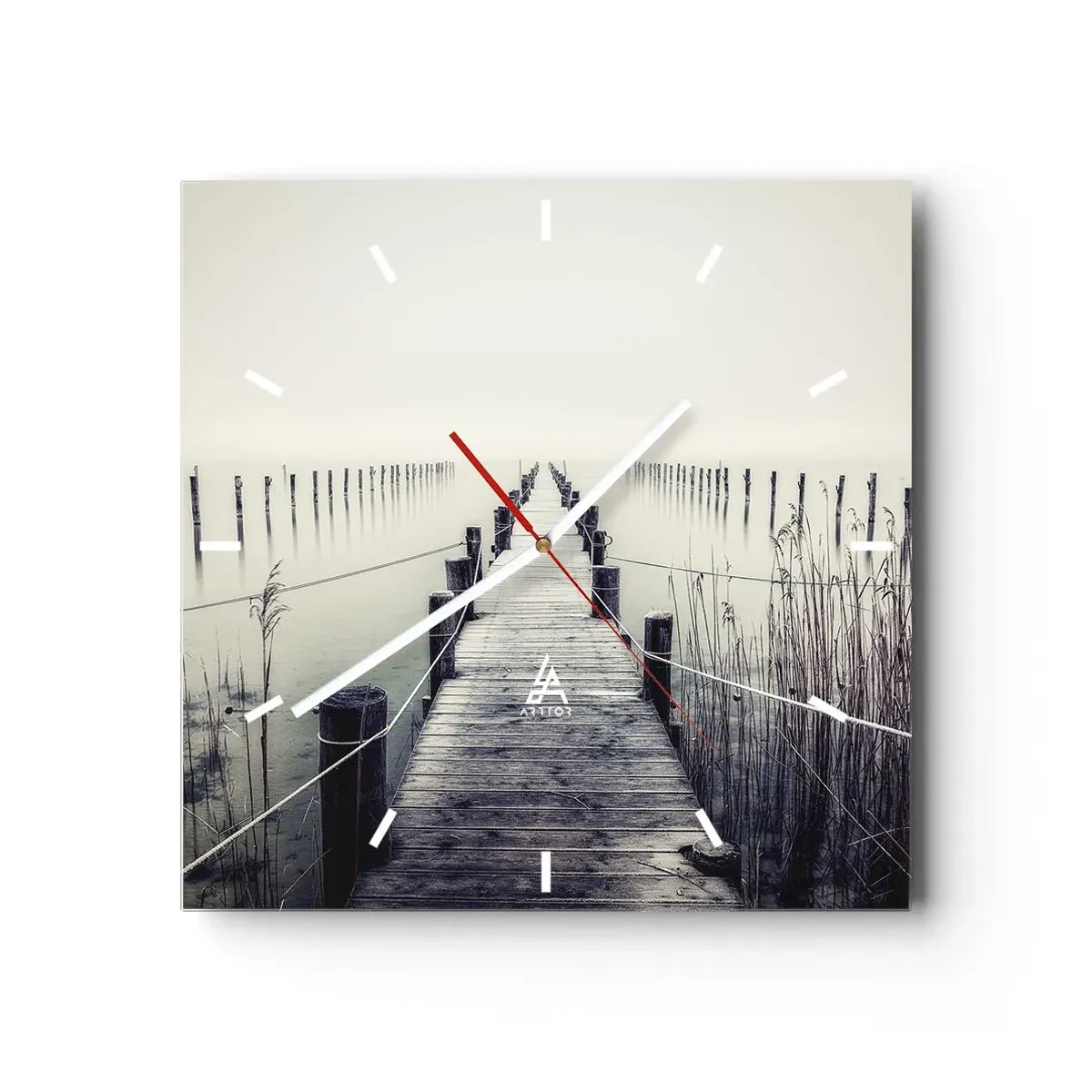 Relógio de parede - Relógio em vidro - Mergulhe em paz - 30x30 cm