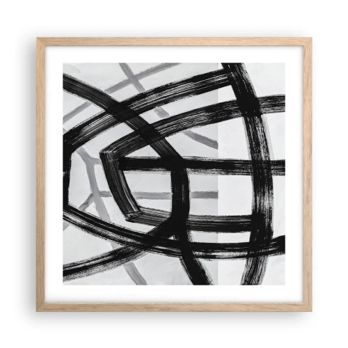 Pôster com moldura de carvalho claro - Profundidade de construção - 50x50 cm