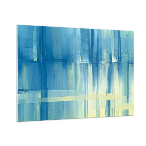 Quadro em vidro - Composição em turquesa - 100x70 cm