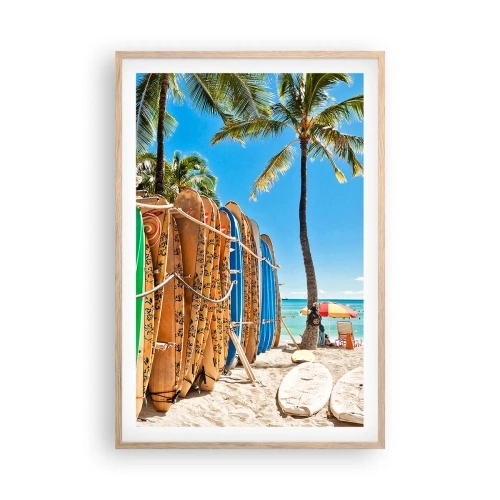 Pôster com moldura de carvalho claro - Diversão ensolarada - 61x91 cm
