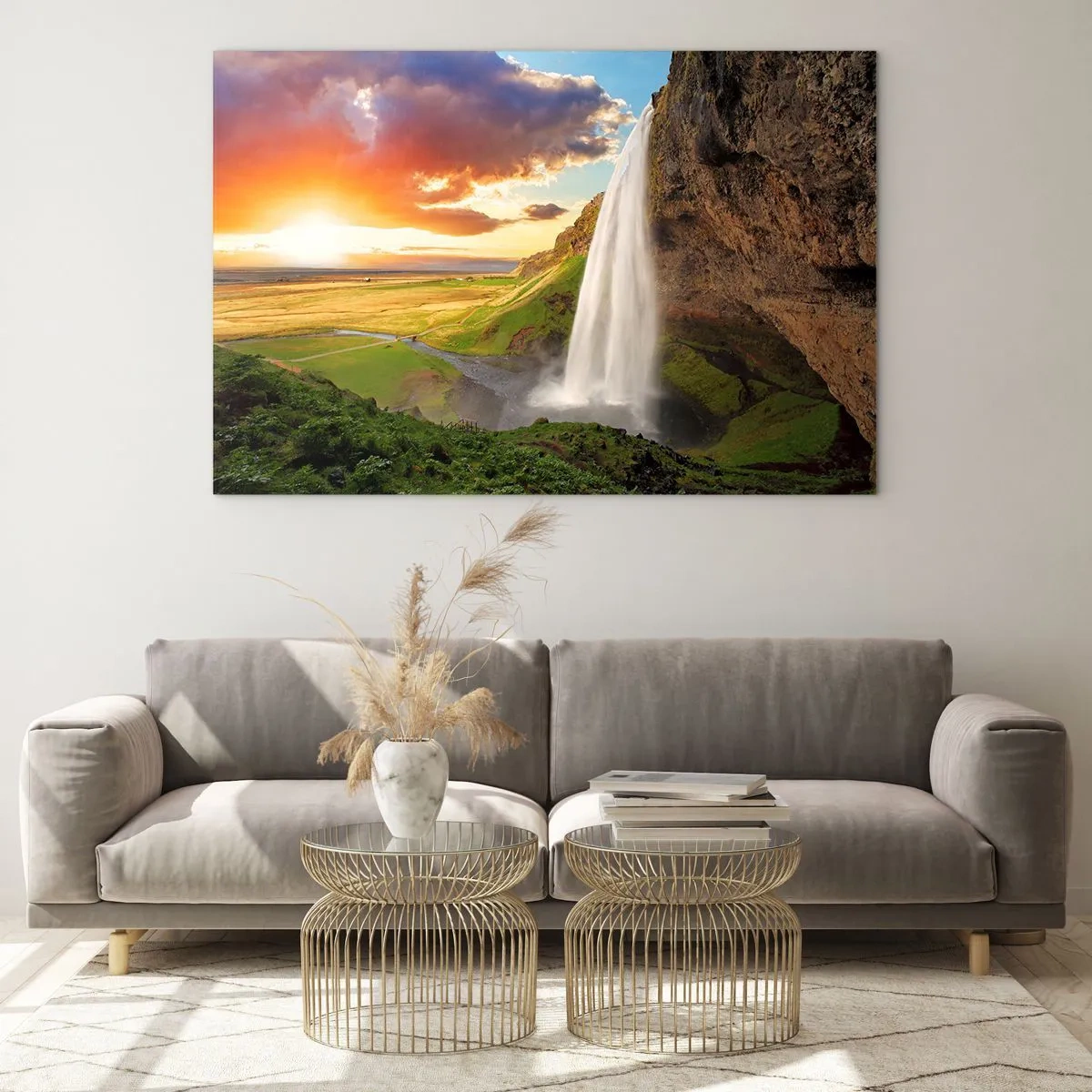 Quadro em vidro - A plenitude do Verão islandês - 120x80 cm