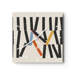 Relógio de parede - Relógio em vidro - Dominó – composição - 30x30 cm
